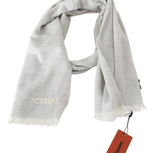 Missoni Elegant Wool Scarf with Signature Embroidery