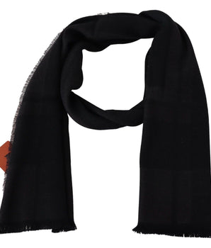 Missoni Elegant Black Wool Scarf with Logo Embroidery Missoni 