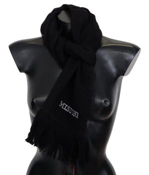 Missoni Elegant Wool Silk Unisex Black Scarf Missoni 