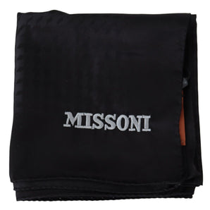 Missoni Elegant Black Wool Scarf with Embroidered Logo