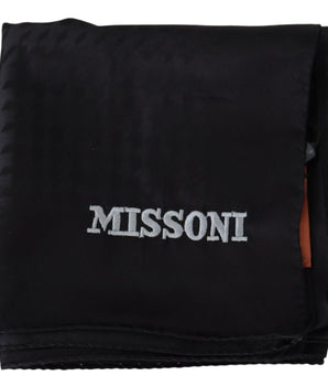 Missoni Elegant Black Wool Scarf with Embroidered Logo Missoni 
