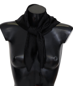 Missoni Elegant Black Wool Scarf with Embroidered Logo Missoni 