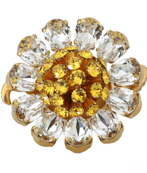 Dolce & Gabbana Crystal Flower Statement Ring Size US 7.5 Dolce & Gabbana 