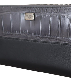 Dolce & Gabbana Elegant Textured Leather Zip-Around Wallet Dolce & Gabbana 