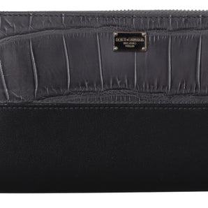 Dolce & Gabbana Elegant Textured Leather Zip-Around Wallet Dolce & Gabbana 