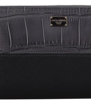 Dolce & Gabbana Elegant Textured Leather Zip-Around Wallet Dolce & Gabbana 