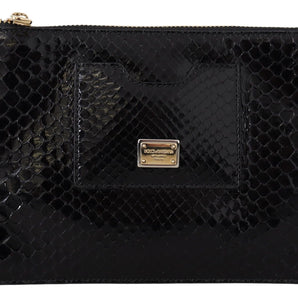 Dolce & Gabbana Exotic Leather Black Wristlet Wallet Dolce & Gabbana 