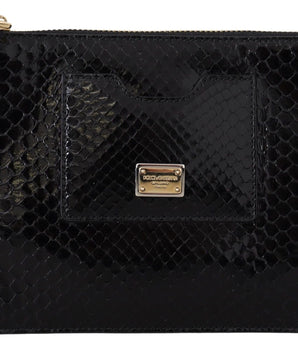 Dolce & Gabbana Exotic Leather Black Wristlet Wallet Dolce & Gabbana 