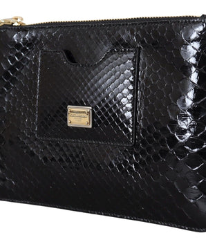 Dolce & Gabbana Exotic Leather Black Wristlet Wallet Dolce & Gabbana 
