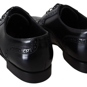 Dolce & Gabbana Elegant Black Leather Formal Derby Shoes