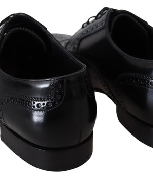 Dolce & Gabbana Elegant Black Leather Formal Derby Shoes Dolce & Gabbana 