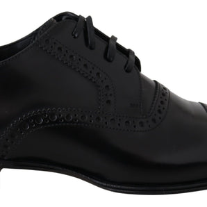 Dolce &amp; Gabbana Elegantes zapatos Derby formales de cuero negro