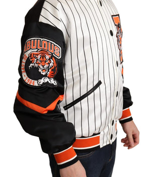 Dolce & Gabbana Regal Lion Bomber Jacket in White Dolce & Gabbana 