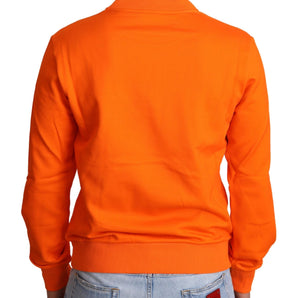 Dolce &amp; Gabbana Regal Crewneck Cotton Sweater in Orange