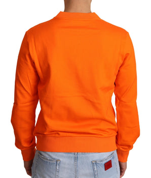 Dolce & Gabbana Regal Crewneck Cotton Sweater in Orange Dolce & Gabbana 