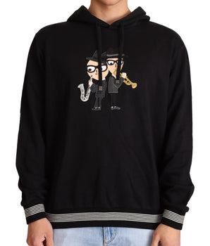Dolce & Gabbana Elegant Embroidered Black Cotton Sweater Dolce & Gabbana 