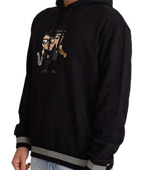 Dolce & Gabbana Elegant Embroidered Black Cotton Sweater Dolce & Gabbana 