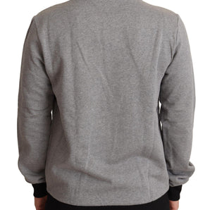 Dolce &amp; Gabbana Elegant Gray Crown Motif Crewneck Sweater