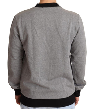 Dolce & Gabbana Elegant Gray Crown Motif Crewneck Sweater Dolce & Gabbana 