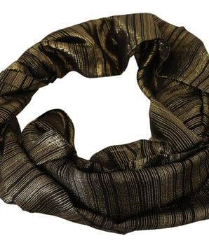 Dolce & Gabbana Metallic Gold Silk Stretch Shawl Wrap Scarf Dolce & Gabbana 