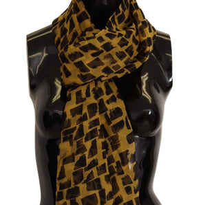 Dolce & Gabbana Elegant Silk Scarf in Yellow & Black