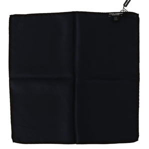 Dolce & Gabbana Elegant Silk Black Pocket Square Handkerchief