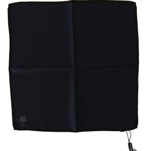 Dolce & Gabbana Elegant Silk Black Pocket Square Handkerchief