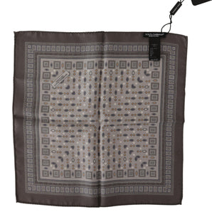 Dolce &amp; Gabbana Elegant Silk Pocket Square in Rich Brown