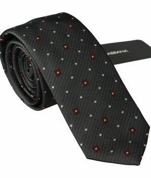 Dolce & Gabbana Elegant Gray Patterned Silk Blend Neck Tie Dolce & Gabbana 