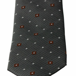 Dolce &amp; Gabbana Elegant Gray Patterned Silk Blend Neck Tie