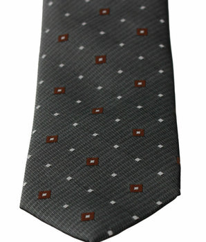 Dolce & Gabbana Elegant Gray Patterned Silk Blend Neck Tie Dolce & Gabbana 
