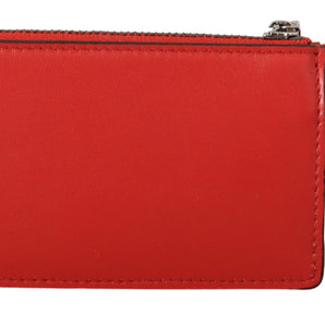 Dolce & Gabbana Elegant Leather Keychain in Vibrant Red