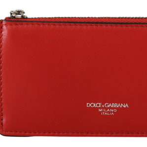 Dolce &amp; Gabbana Elegant Leather Keychain in Vibrant Red