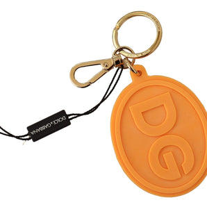 Dolce &amp; Gabbana Stunning Orange Gold Keychain &amp; Bag Charm