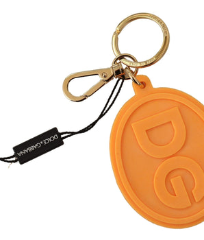Dolce & Gabbana Stunning Orange Gold Keychain & Bag Charm Dolce & Gabbana 