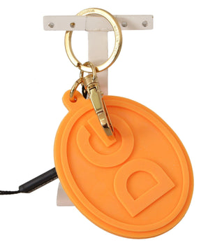 Dolce & Gabbana Stunning Orange Gold Keychain & Bag Charm Dolce & Gabbana 
