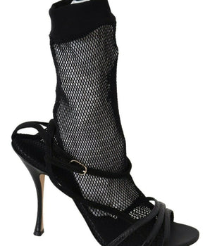 Dolce & Gabbana Chic Black Mesh Stiletto Sandals Dolce & Gabbana 