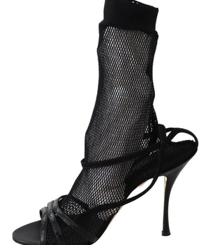 Dolce & Gabbana Chic Black Mesh Stiletto Sandals Dolce & Gabbana 