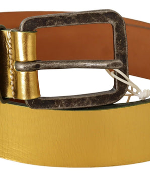 John Galliano Elegant Gold Genuine Leather Men's Belt John Galliano 