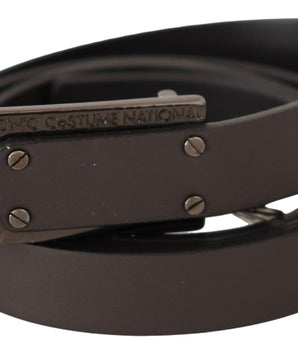 Costume National Elegant Leather Belt with Metal Buckle Costume National 