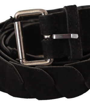 GF Ferre Elegant Black Waist Belt with Metal Buckle GF Ferre 