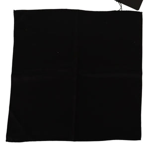 Dolce &amp; Gabbana Elegant Black Silk Pocket Square