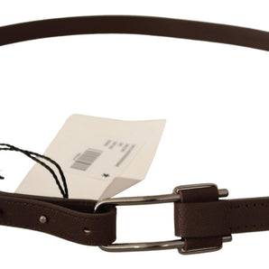 Costume National Elegant Brown Fashion Belt with Silver-Tone Buckle