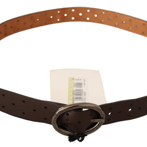 Custom National Belt Brown WX Silver Buckle Holes Belt