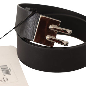 Costume National Elegant Black Leather Fashion Belt