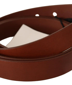 Costume National Brown Leather Silver Fastening Belt Costume National 