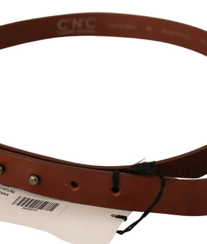 Costume National Brown Leather Silver Fastening Belt Costume National 