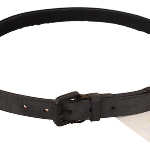 Ermanno Scervino Classic Black Leather Belt with Buckle Fastening