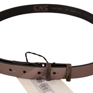 Custom National Pink Metallic Leather Buckle Belt