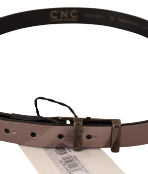 Costume National Pink Metallic Leather Buckle Belt Costume National 